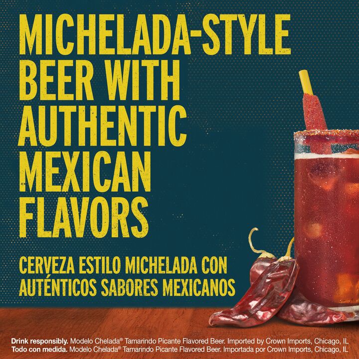 slide 2 of 6, Modelo Chelada Tamarindo Picante Mexican Import Flavored Beer, 24 fl oz Can, 3.2% ABV, 24 oz