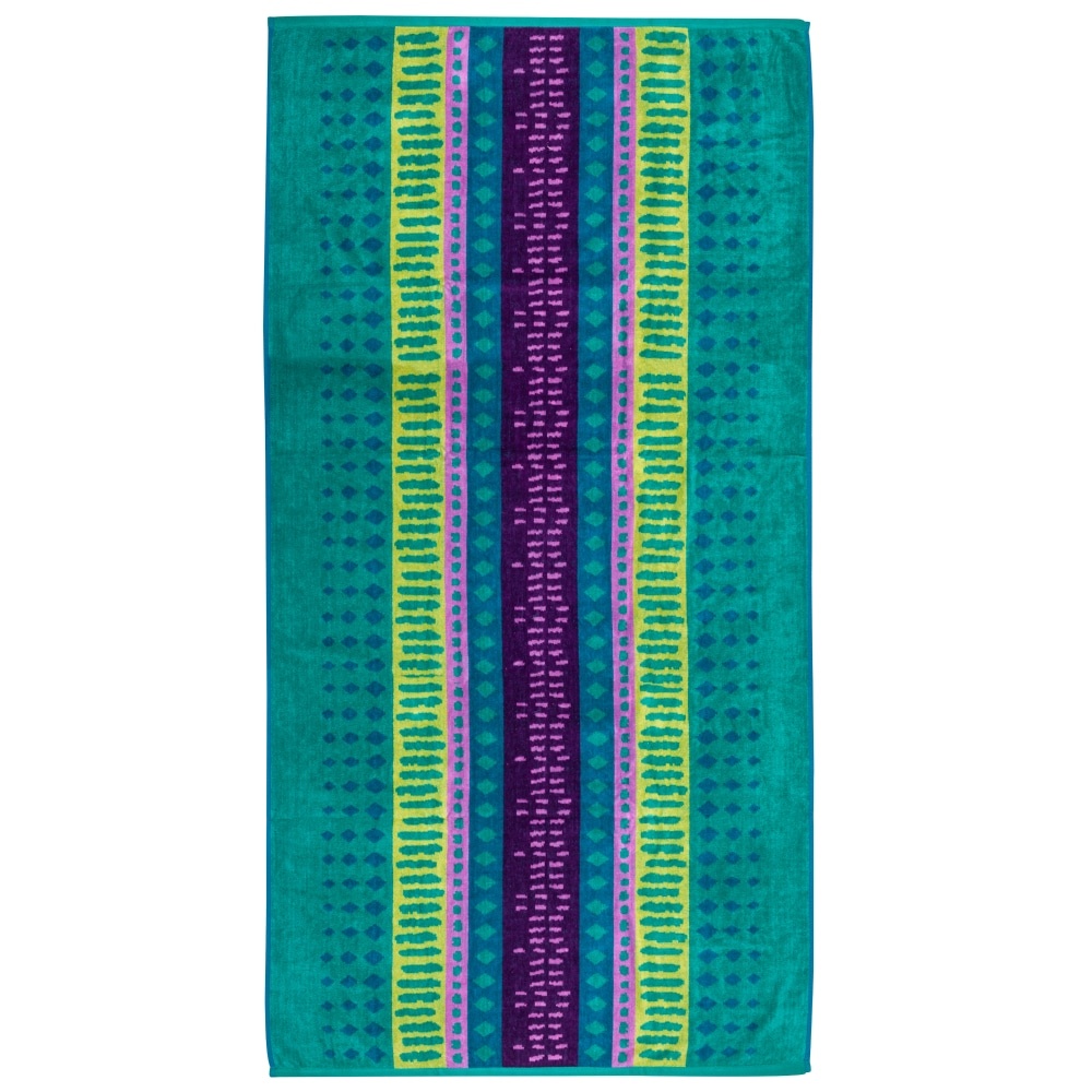 slide 1 of 1, HD Designs Outdoors Jacquard Diamond Stripe Beach Towel - Lapis, 1 ct