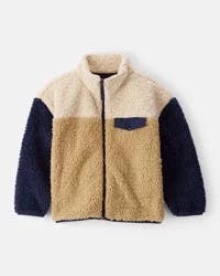 Carter's Carters Boys Sherpa Long-Sleeve Zip-Up Jacket - Cream/Navy Cream/Navy 6