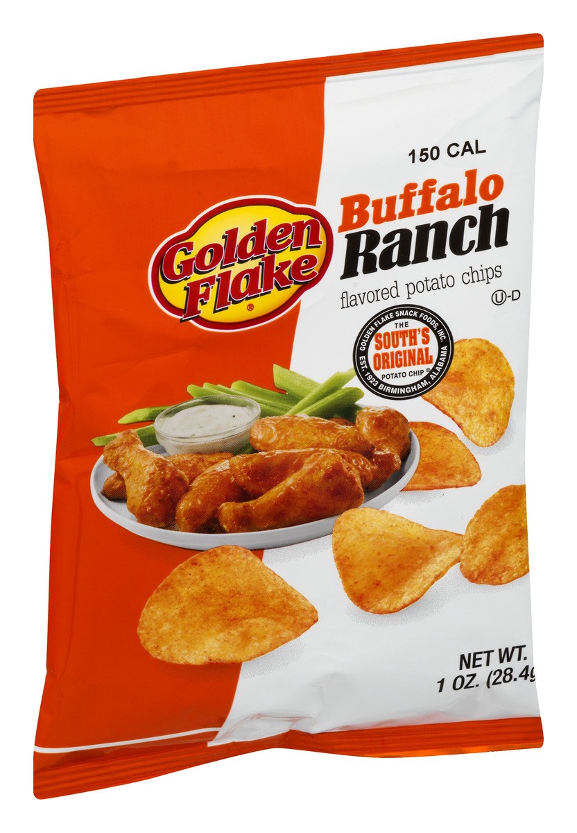 slide 3 of 11, Golden Flake Buffalo Ranch Potato Chips, 1 oz