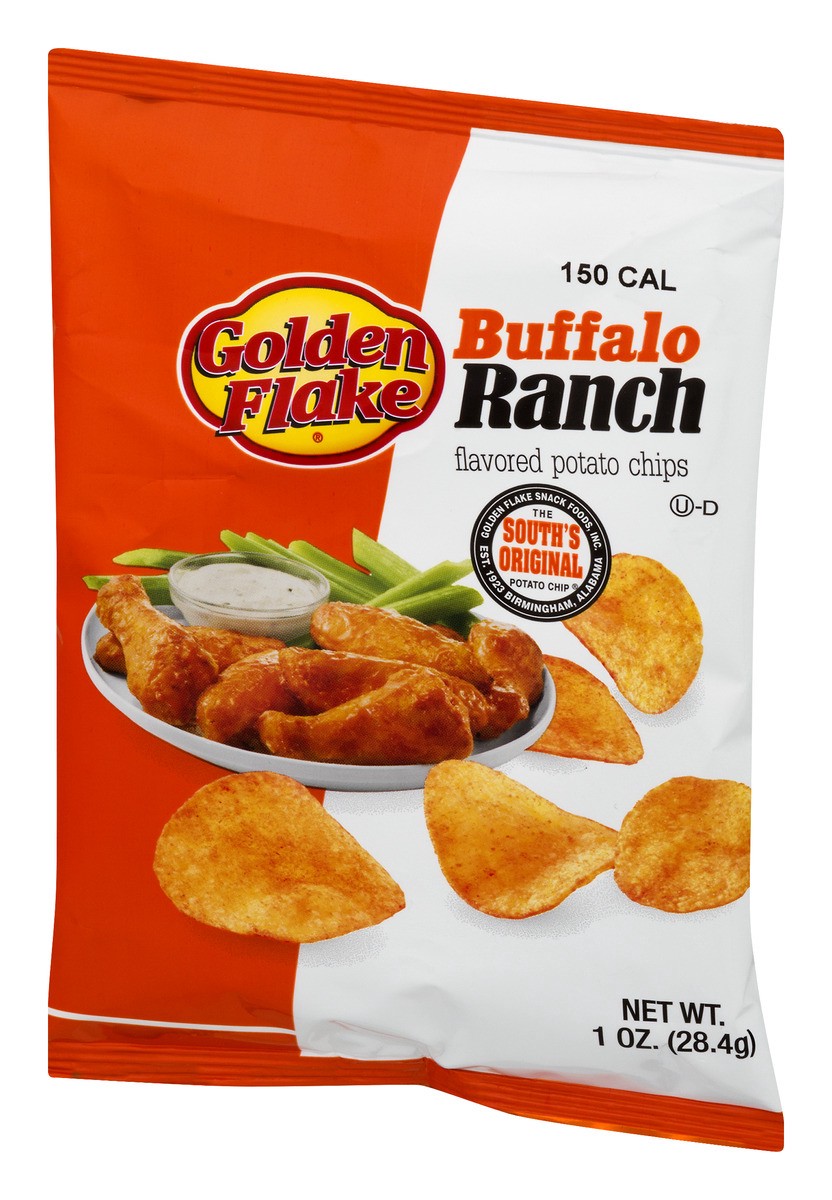 slide 4 of 11, Golden Flake Buffalo Ranch Potato Chips, 1 oz