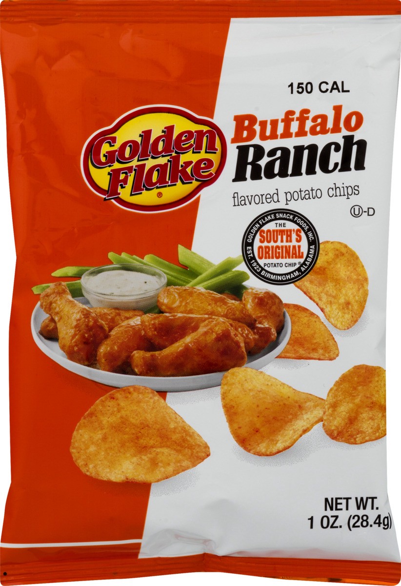 slide 6 of 11, Golden Flake Buffalo Ranch Potato Chips, 1 oz