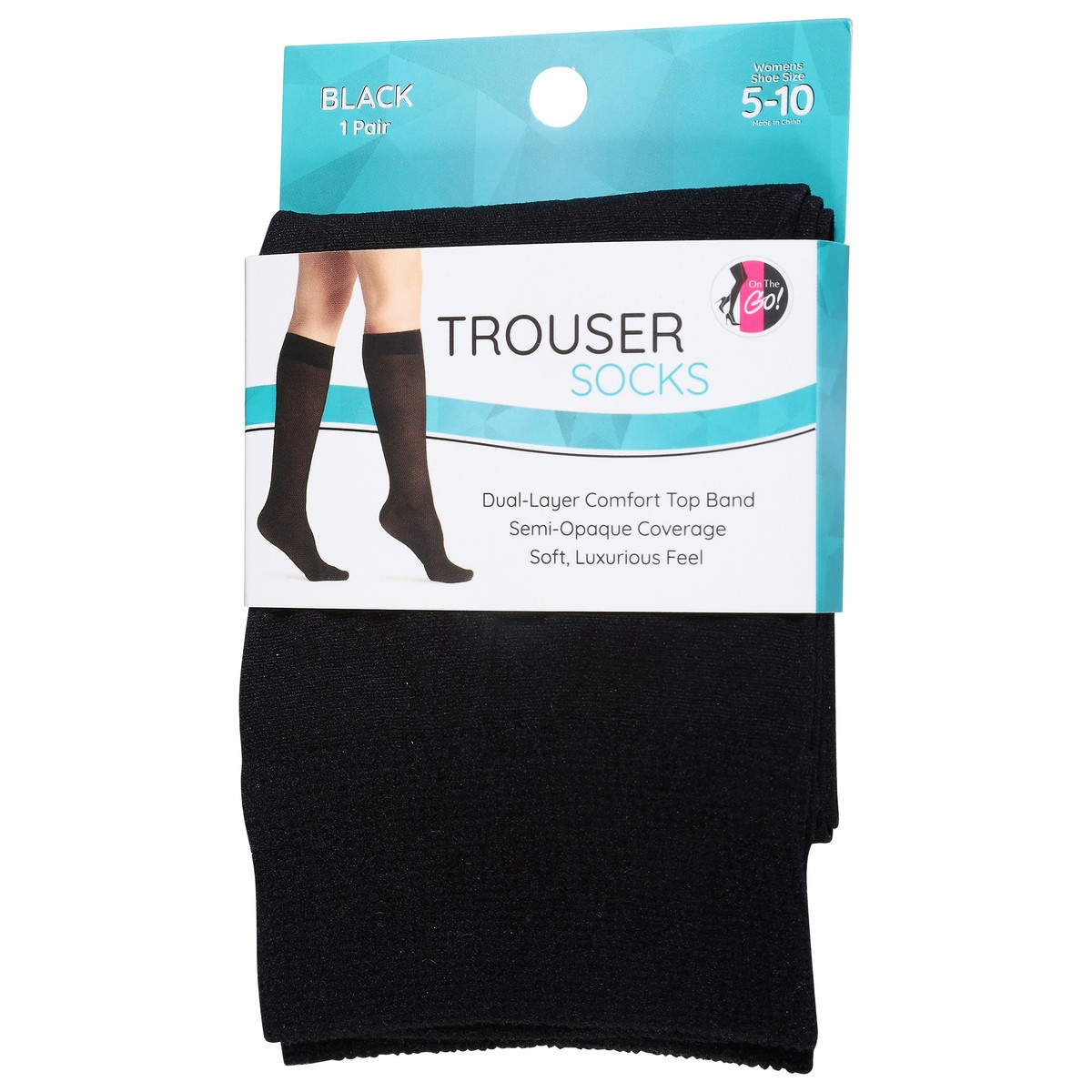slide 3 of 3, Trouser Sock Opaque Black 1 Count, 1 ct