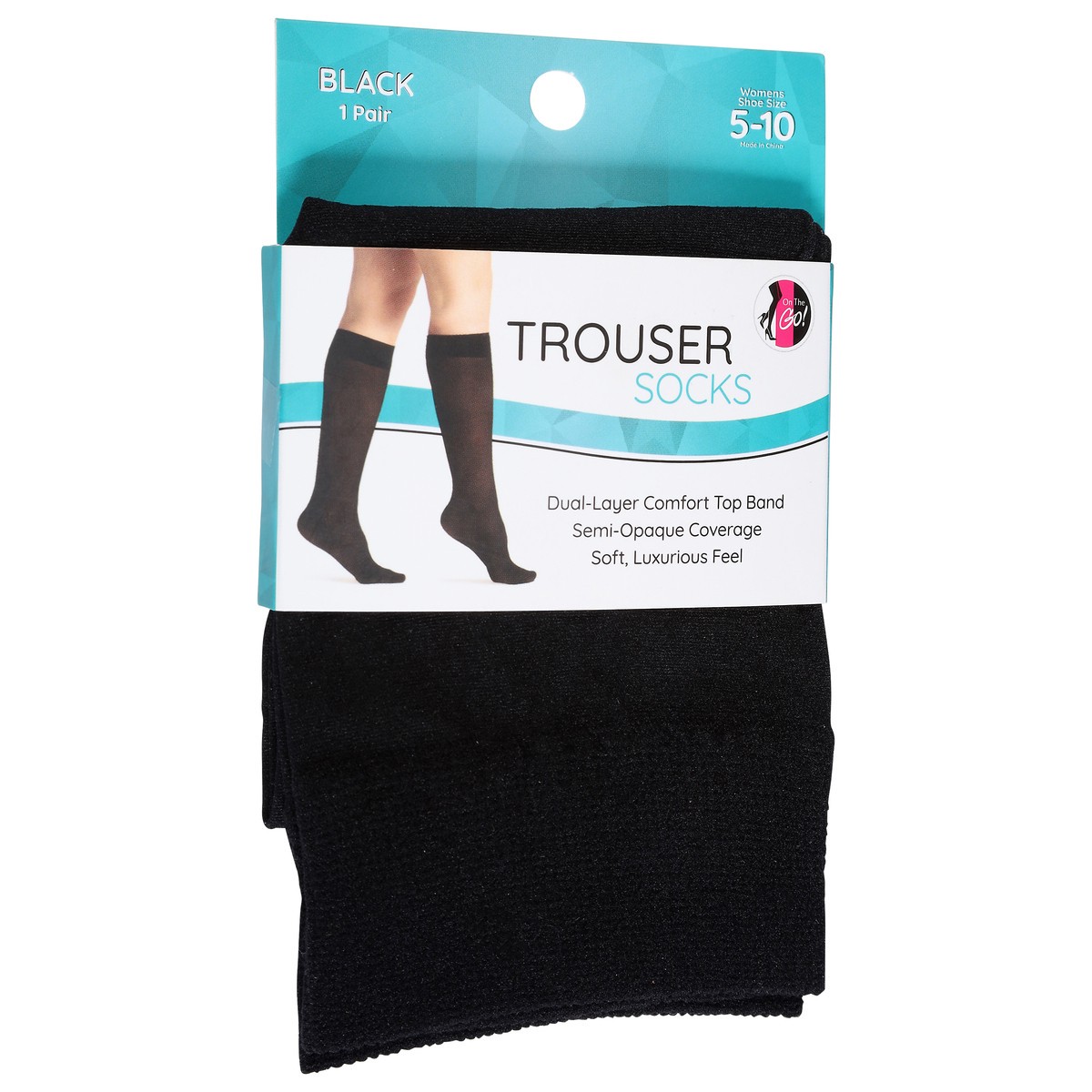 slide 2 of 3, Trouser Sock Opaque Black 1 Count, 1 ct