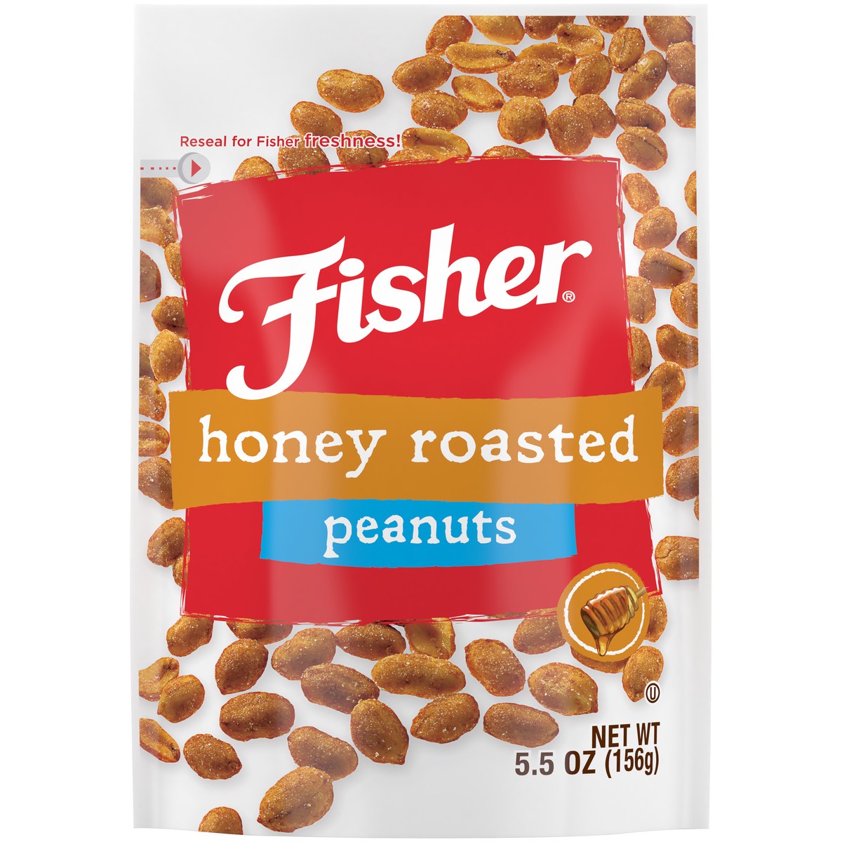 slide 6 of 9, Fisher Honey Roasted Peanuts 5.5 oz. Pouch, 5.5 oz