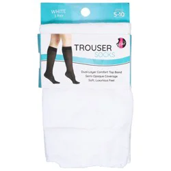 On the Go! White Womens Trouser Socks 1 Pair