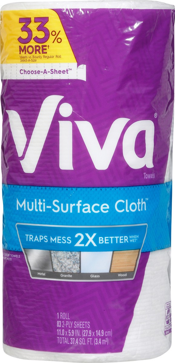 slide 2 of 9, Viva 2-Ply Choose-A-Sheet Multi-Surface Cloth 1 ea, 1 ct