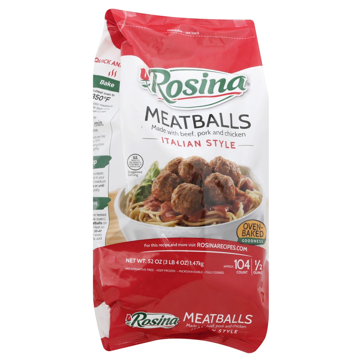 slide 10 of 13, Rosina Italian Style Meatballs 52 oz, 52 oz