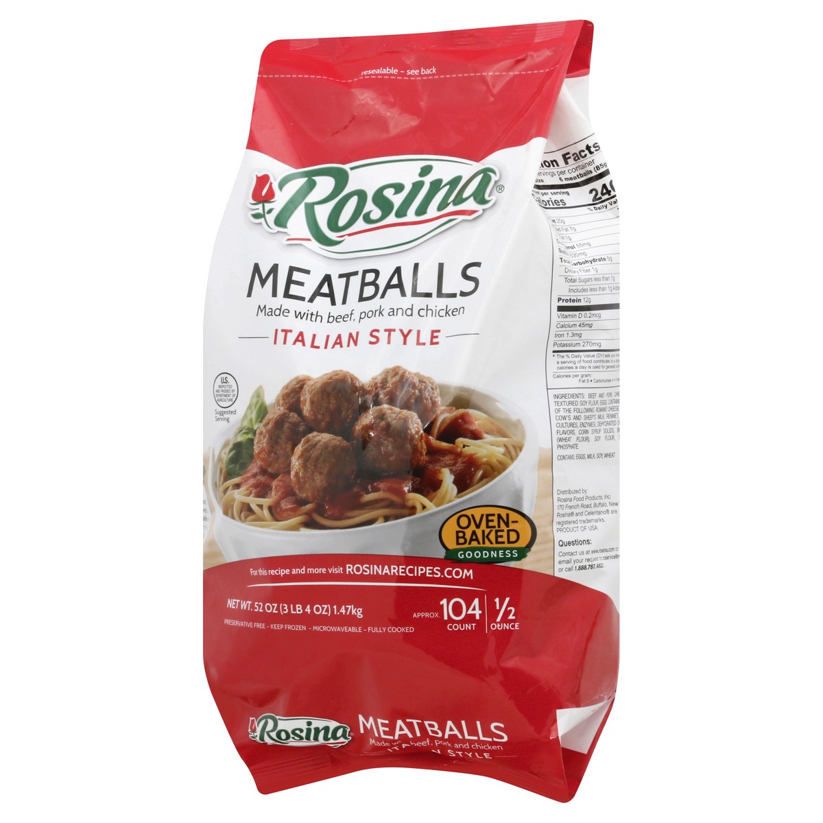 slide 7 of 13, Rosina Italian Style Meatballs 52 oz, 52 oz