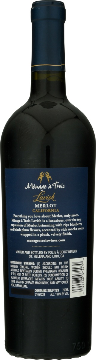slide 8 of 9, Menage a Trois Lavis Merlot, 750 ml