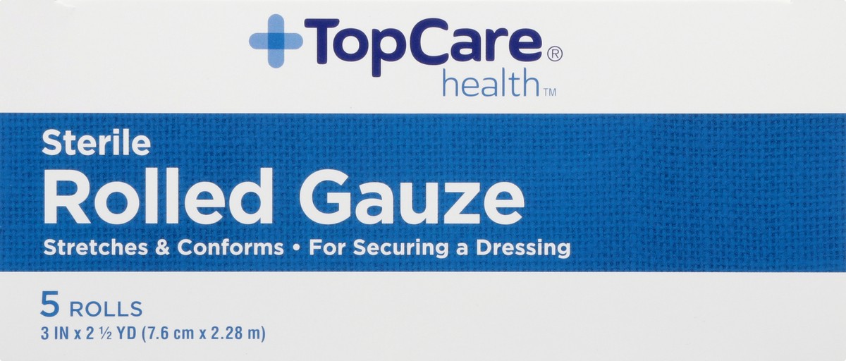 slide 6 of 11, Topcare Health Sterile Rolled Gauze 5 5 ea Box, 5 ct