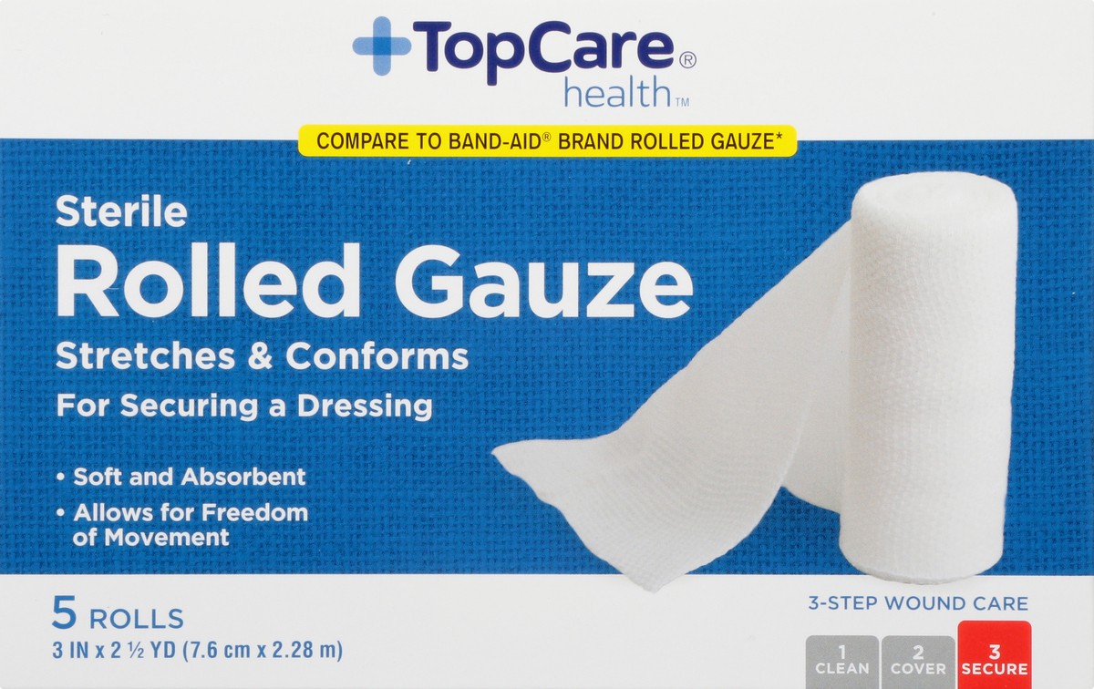 slide 11 of 11, Topcare Health Sterile Rolled Gauze 5 5 ea Box, 5 ct