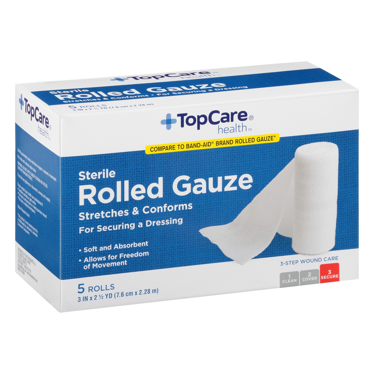 slide 5 of 11, Topcare Health Sterile Rolled Gauze 5 5 ea Box, 5 ct