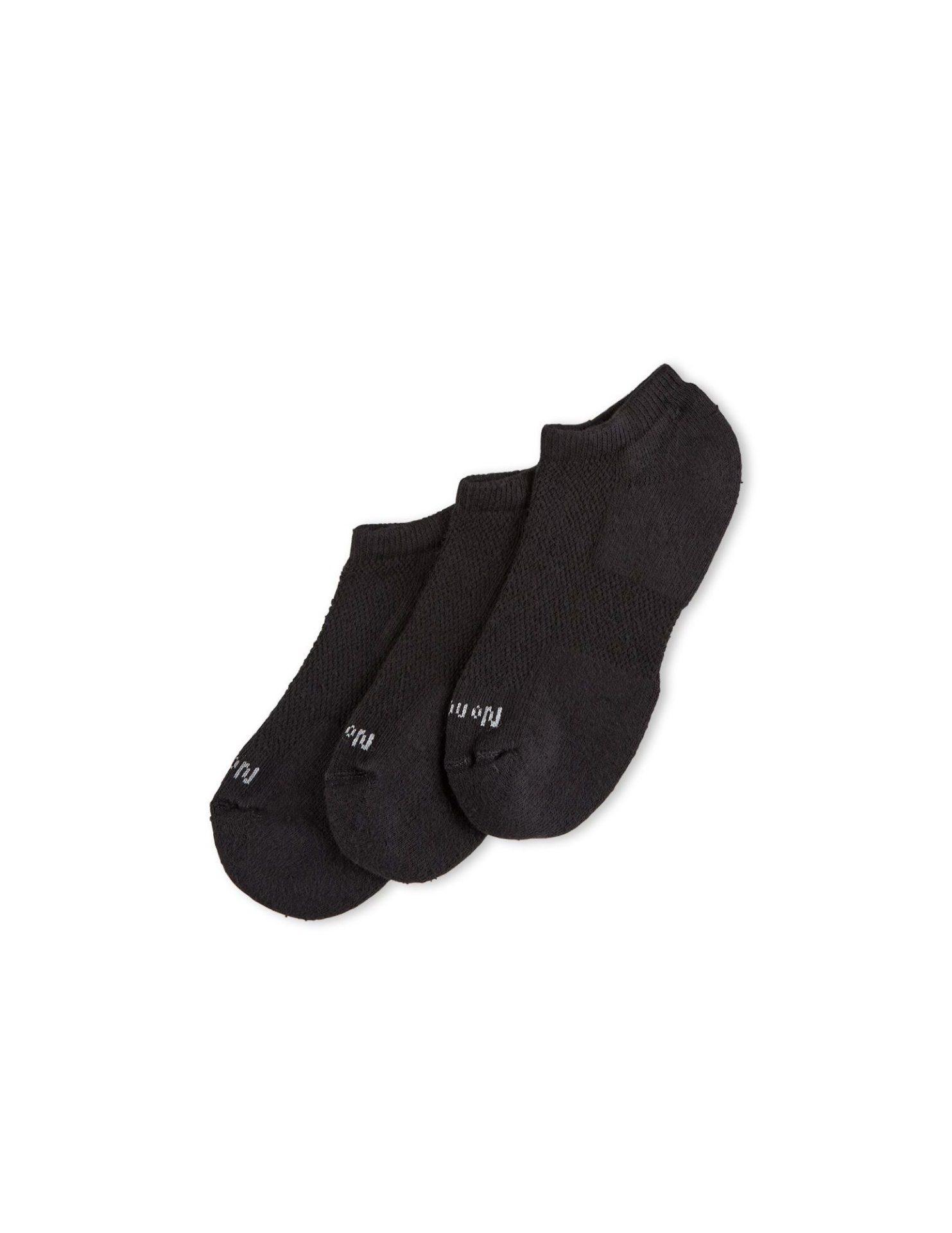 slide 1 of 3, No Nonsense Mens Black Cushion Sock, 3 ct