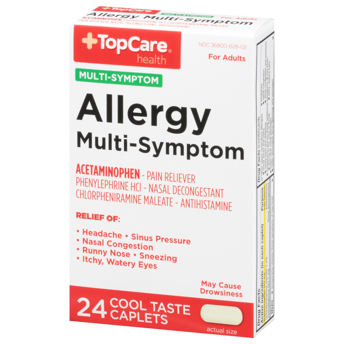 slide 5 of 9, TopCare Health Multi-Symptom Allergy Cool Taste Caplets 24 ea, 24 ct