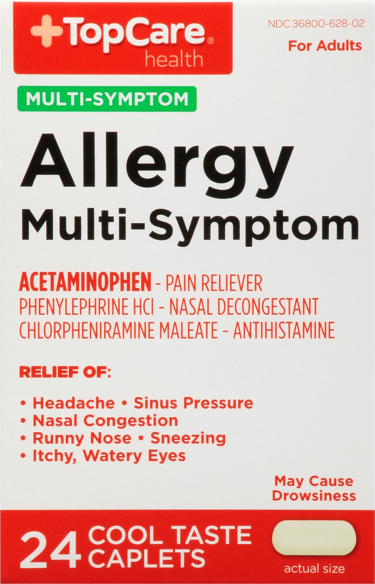 slide 8 of 9, TopCare Health Multi-Symptom Allergy Cool Taste Caplets 24 ea, 24 ct