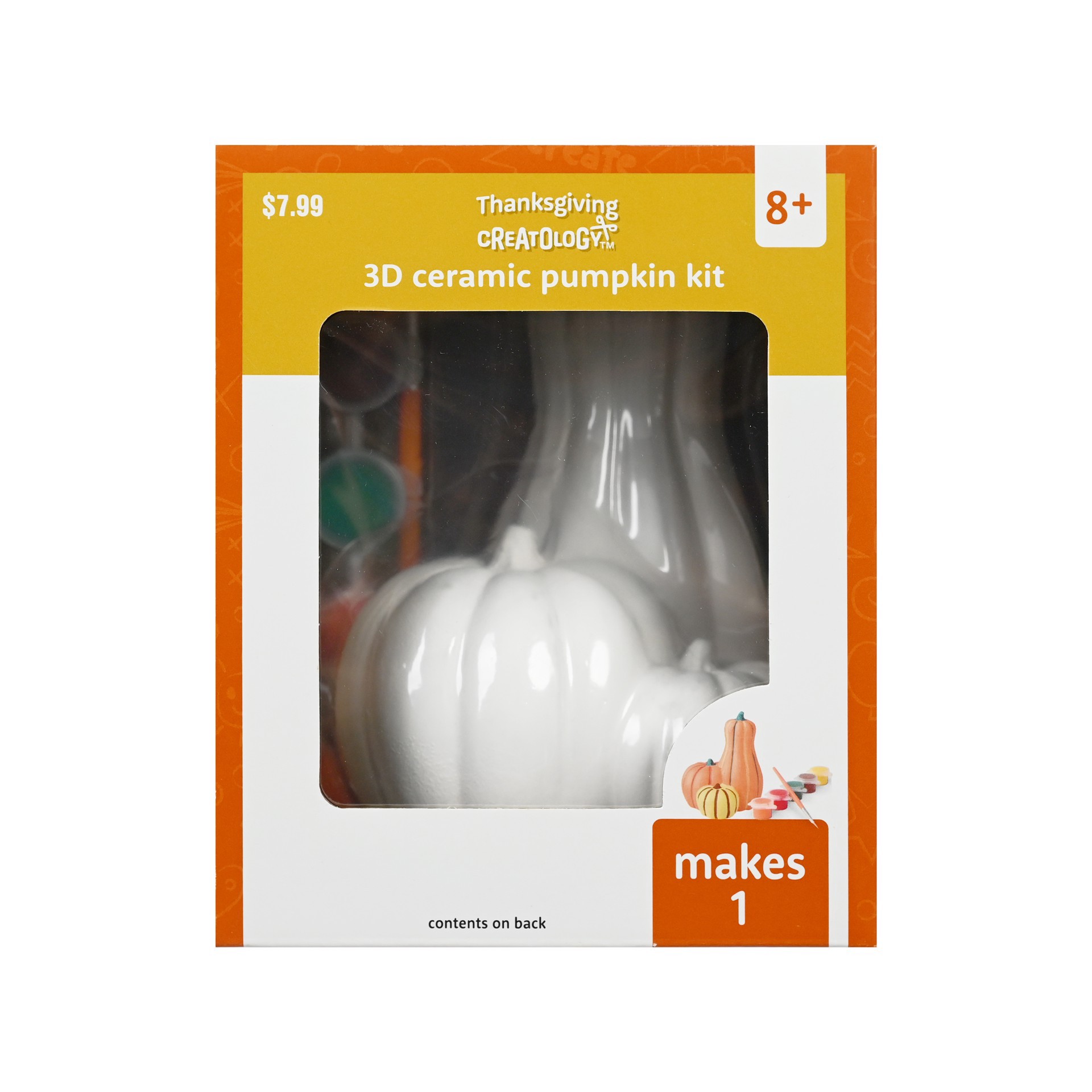 slide 3 of 4, 3d Ceramic Pumpkin Craft Kit By Creatology, 5 in x 5 in x 6 in