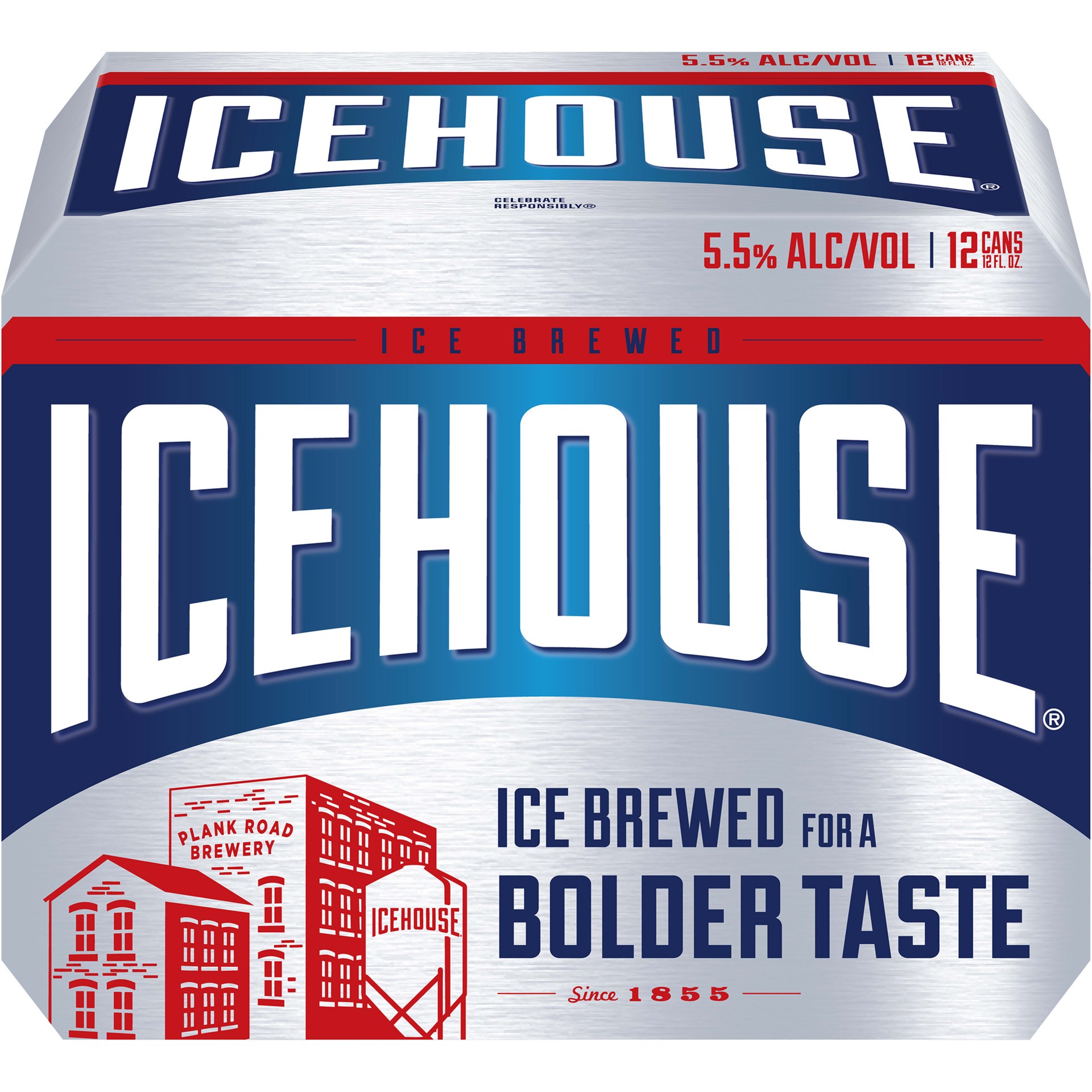 slide 2 of 5, Icehouse Beer, American Lager, 12 Pack, 12 fl. oz. Cans, 5.5% ABV, 12 ct; 12 fl oz