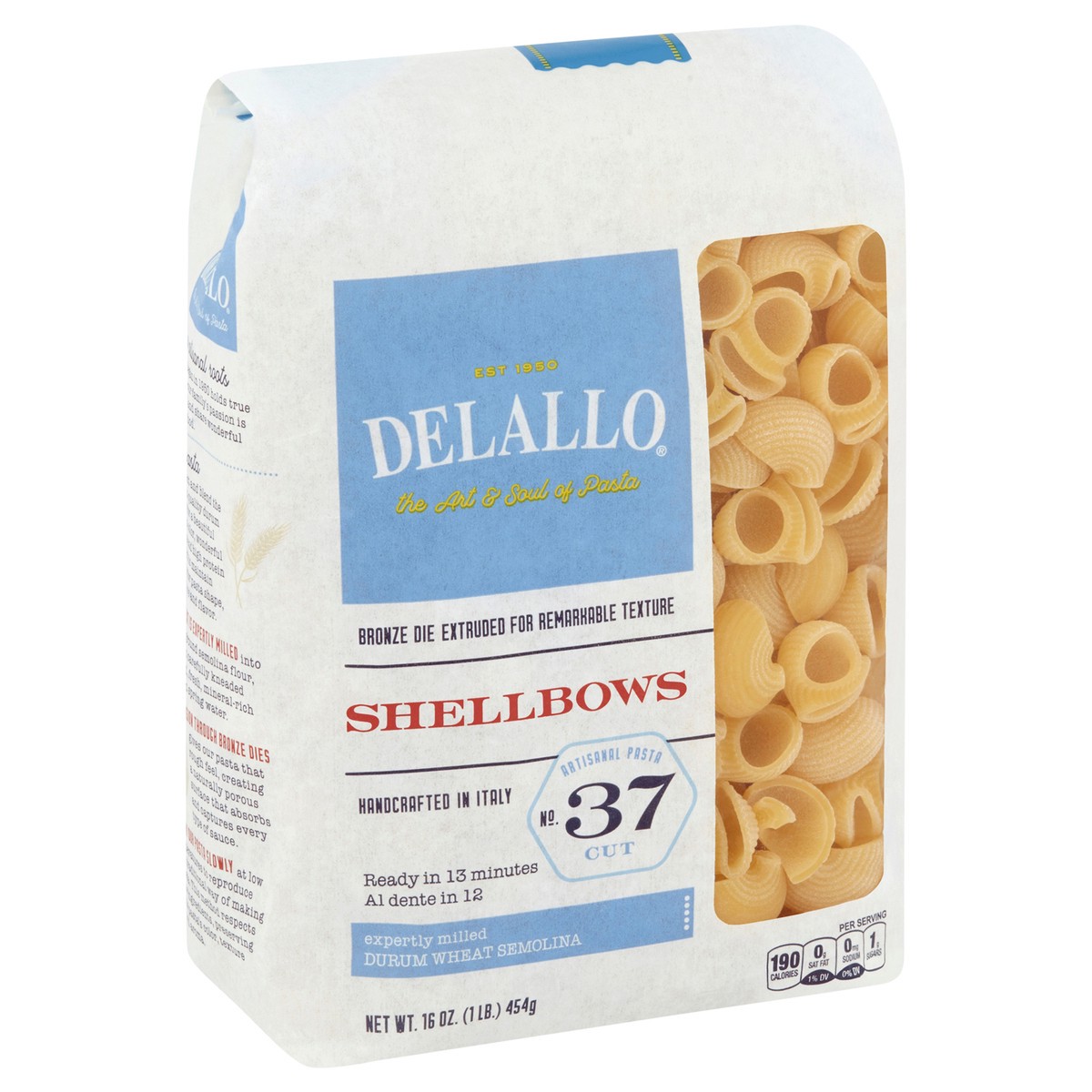 slide 2 of 8, DeLallo Semolina Shellbows, 16 oz