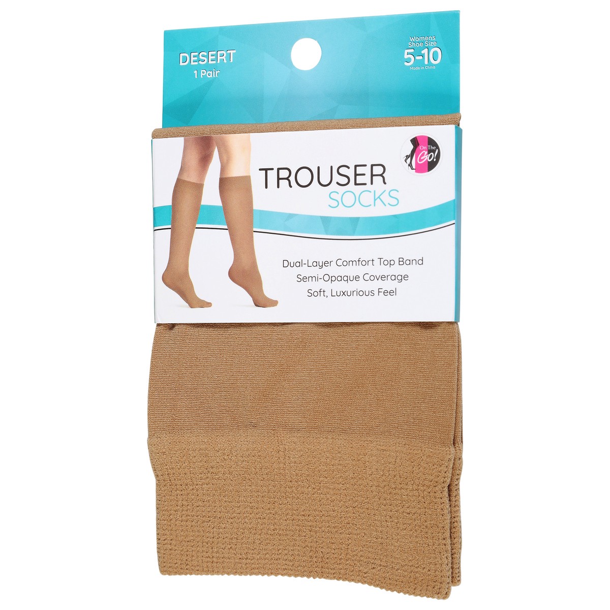 slide 2 of 4, Trouser Sock Opaque Desert 1 Count, 1 pair