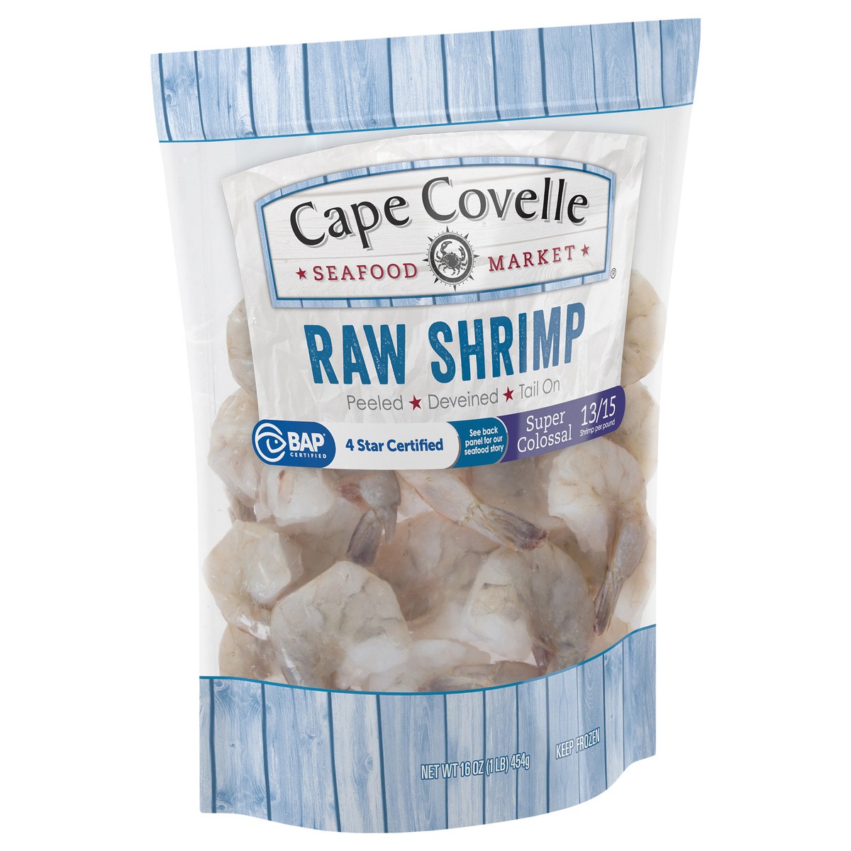 slide 4 of 4, Cape Covelle Seafood Market Raw Shrimp Super Colossal 16 oz, 16 oz