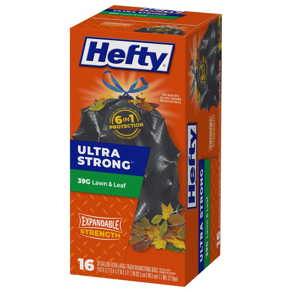 slide 14 of 14, Hefty Ultra Strong 39 Gallon Drawstring Trash Bags 16 ea, 16 ct