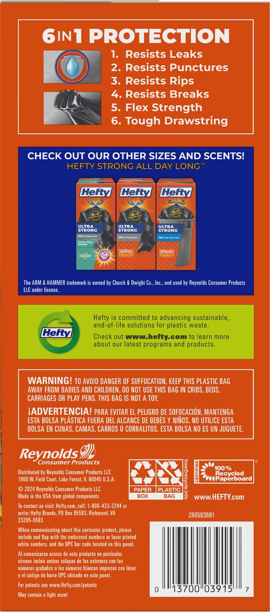 slide 9 of 14, Hefty Ultra Strong 39 Gallon Drawstring Trash Bags 16 ea, 16 ct