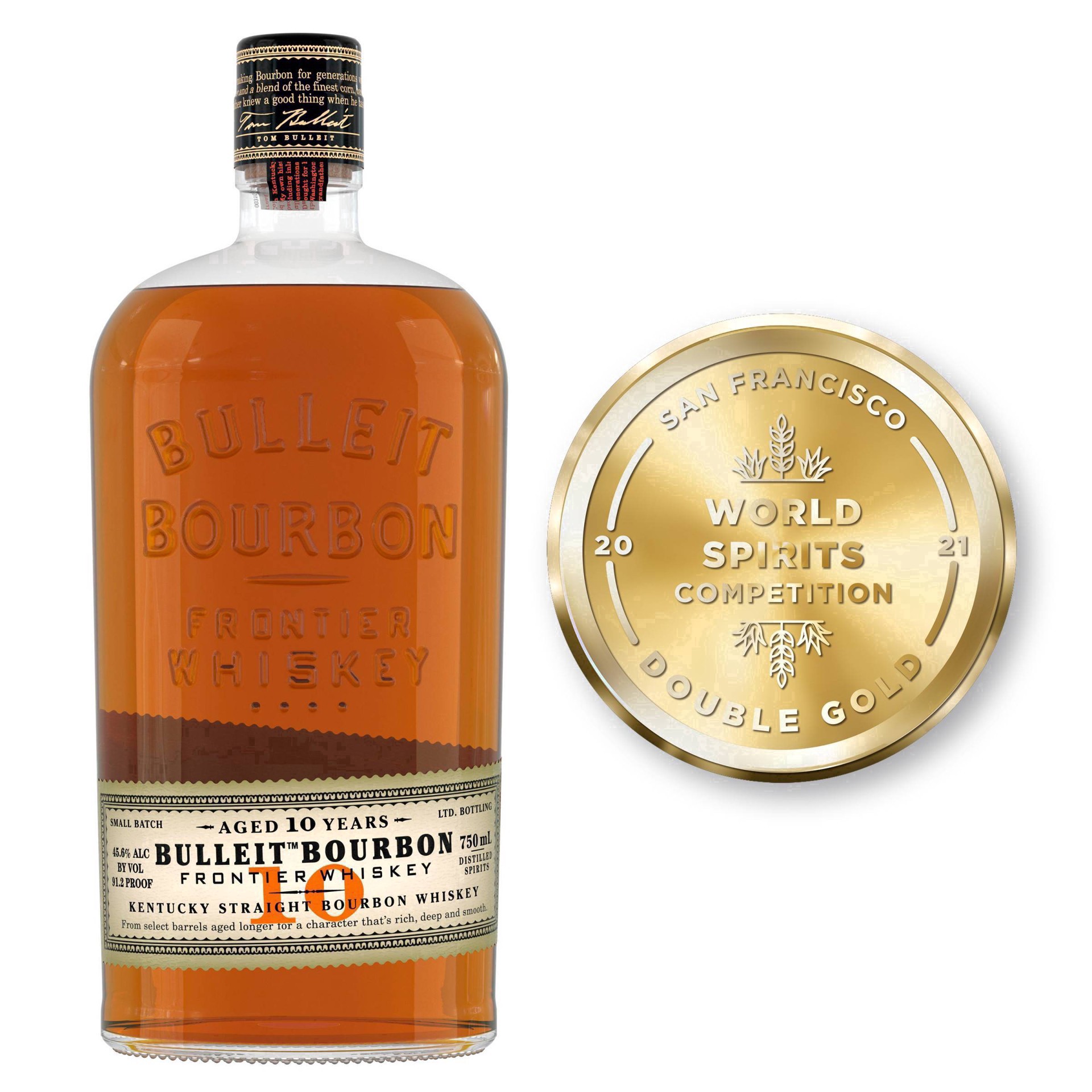 slide 6 of 22, Bulleit Bourbon 10 Year Old Whiskey, 750 ml