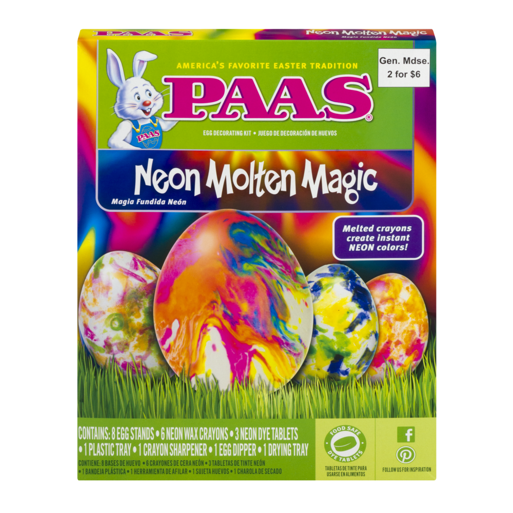 slide 1 of 1, PAAS Neon Molten Magic Egg Decorating Kit, 1 ct