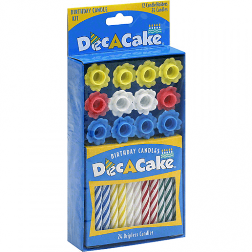 slide 1 of 1, Dec-A-Cake Birthday Candle Kit, 36 ct