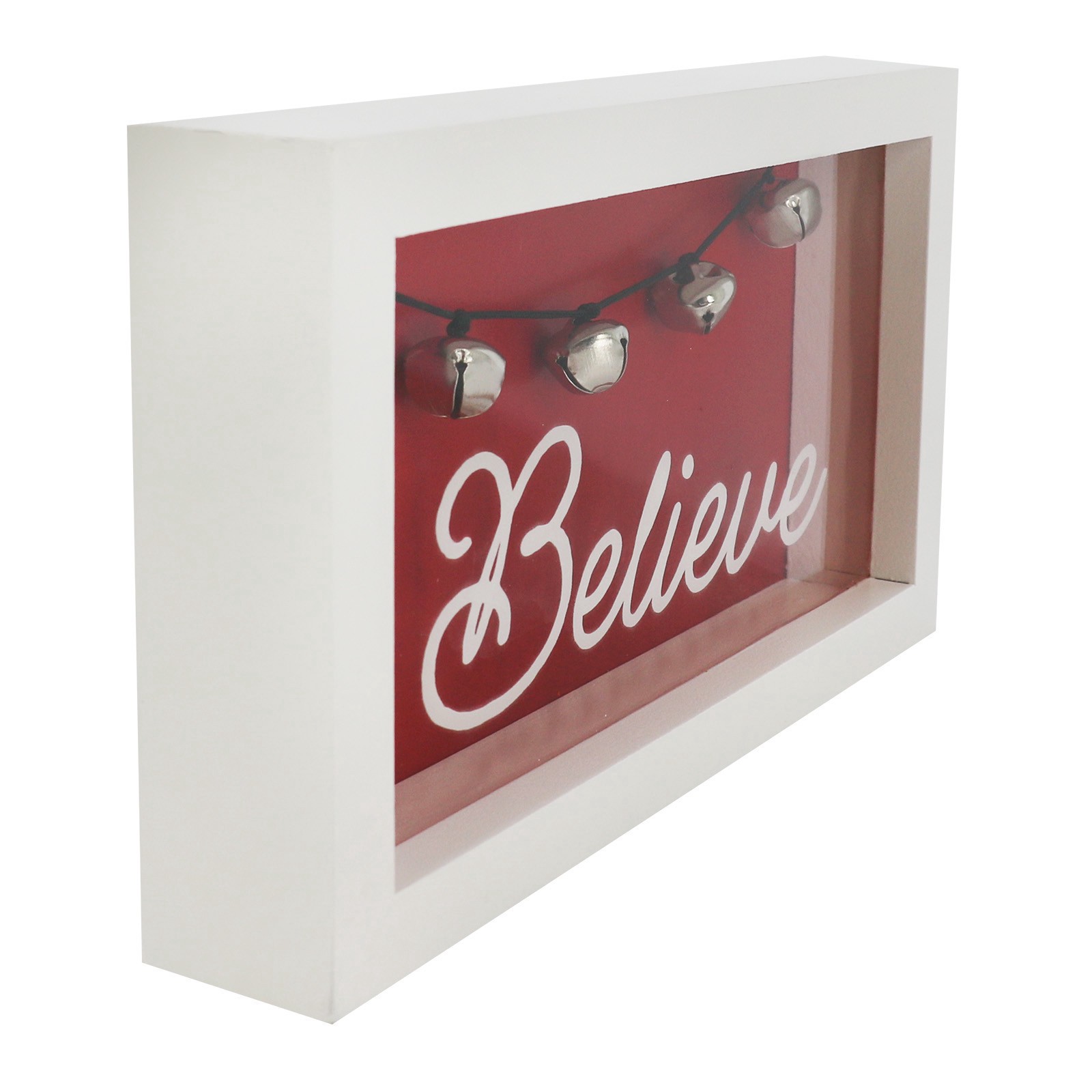 slide 3 of 4, 9" Red & White Believe Bells Tabletop Decor By Ashland, 9 in