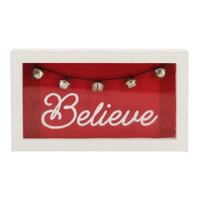 slide 1 of 4, 9" Red & White Believe Bells Tabletop Decor By Ashland, 9 in
