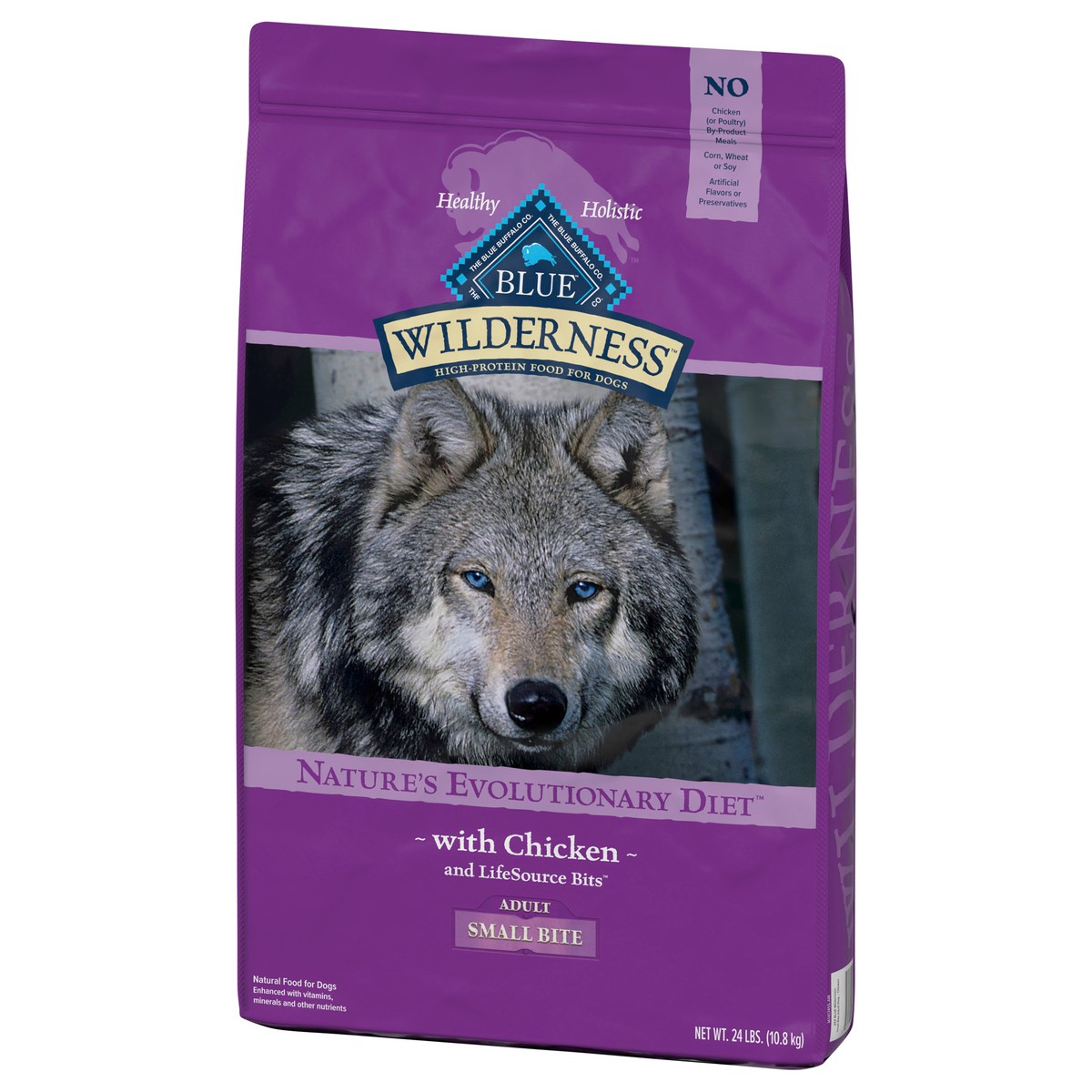 slide 2 of 12, Blue Buffalo Wilderness High Protein, Natural Adult Small-Bite Dry Dog Food, Chicken 24-lb, 24 lb