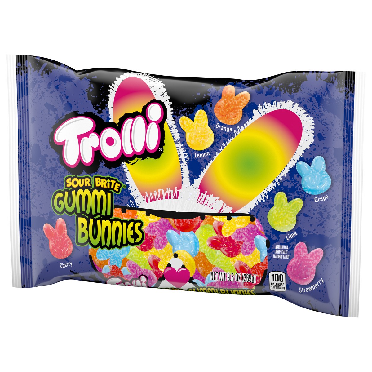 slide 9 of 9, Trolli TR 02509 155412 Sour Brite Gummi Bunnies LDB Easter 9.5oz No PMT_3D Sugar, 9.5 oz