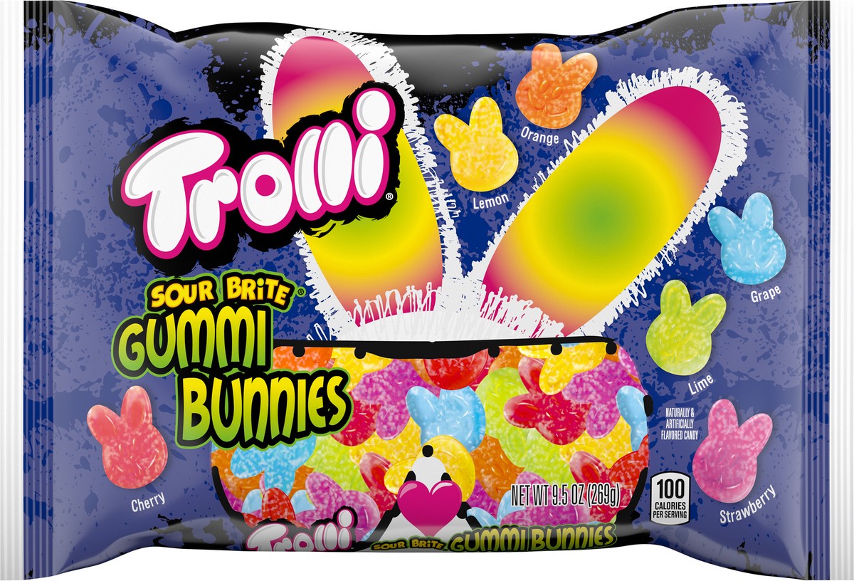 slide 2 of 9, Trolli TR 02509 155412 Sour Brite Gummi Bunnies LDB Easter 9.5oz No PMT_3D Sugar, 9.5 oz