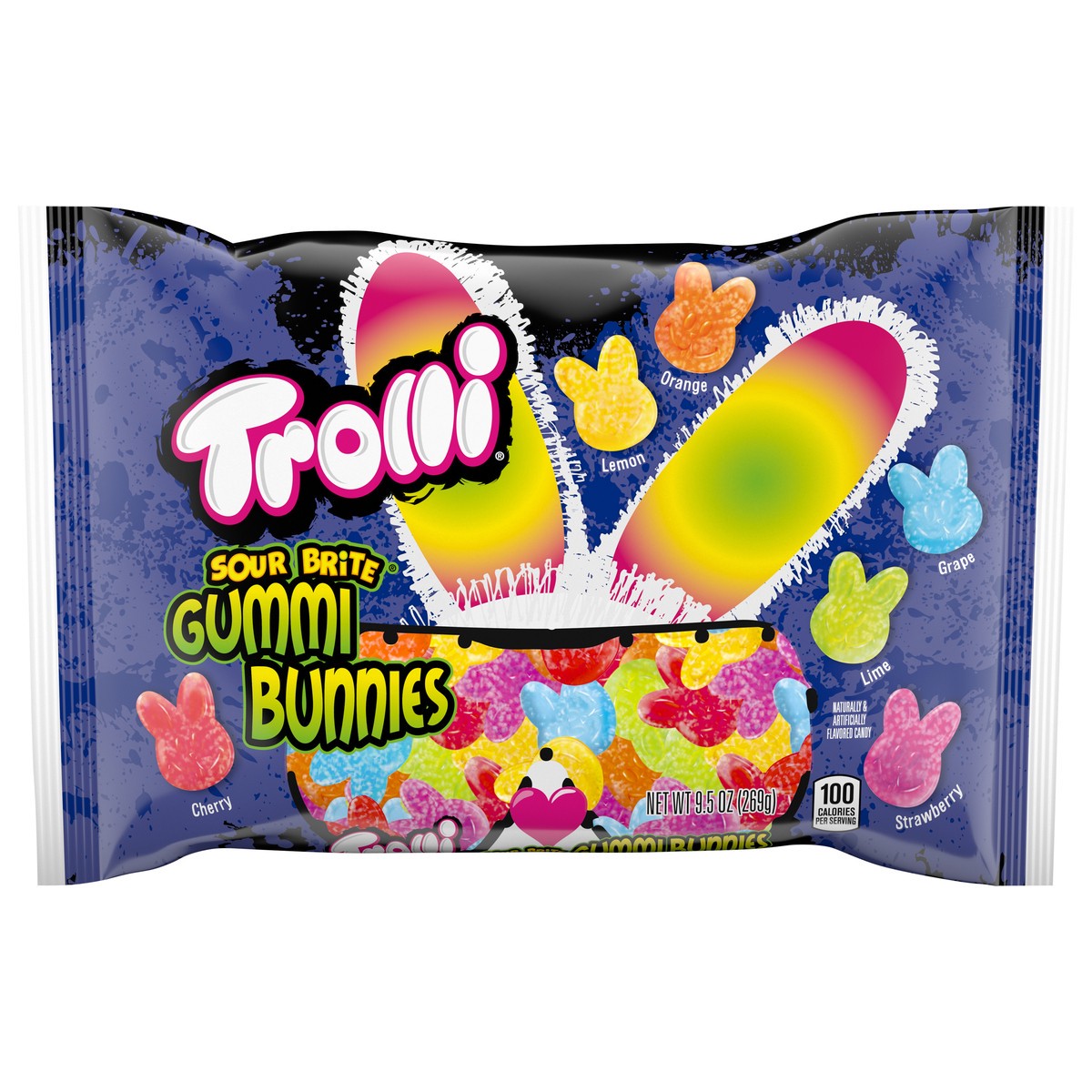 slide 1 of 9, Trolli TR 02509 155412 Sour Brite Gummi Bunnies LDB Easter 9.5oz No PMT_3D Sugar, 9.5 oz