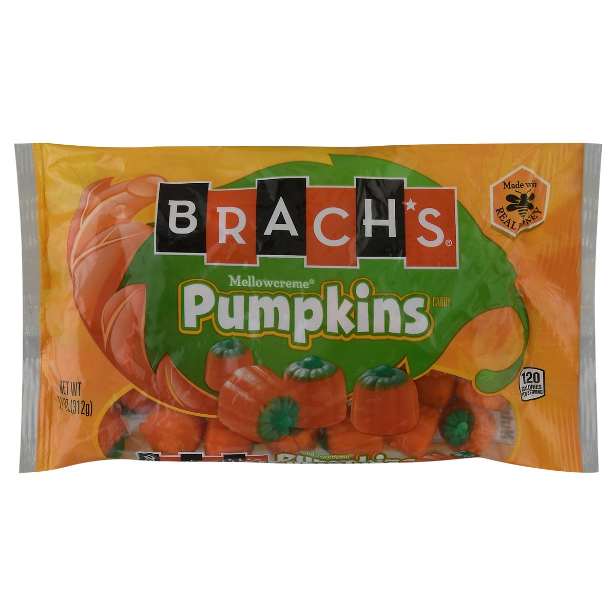 slide 1 of 11, Brach's Real Honey Mellowcreme Pumpkin Candy, 11 oz