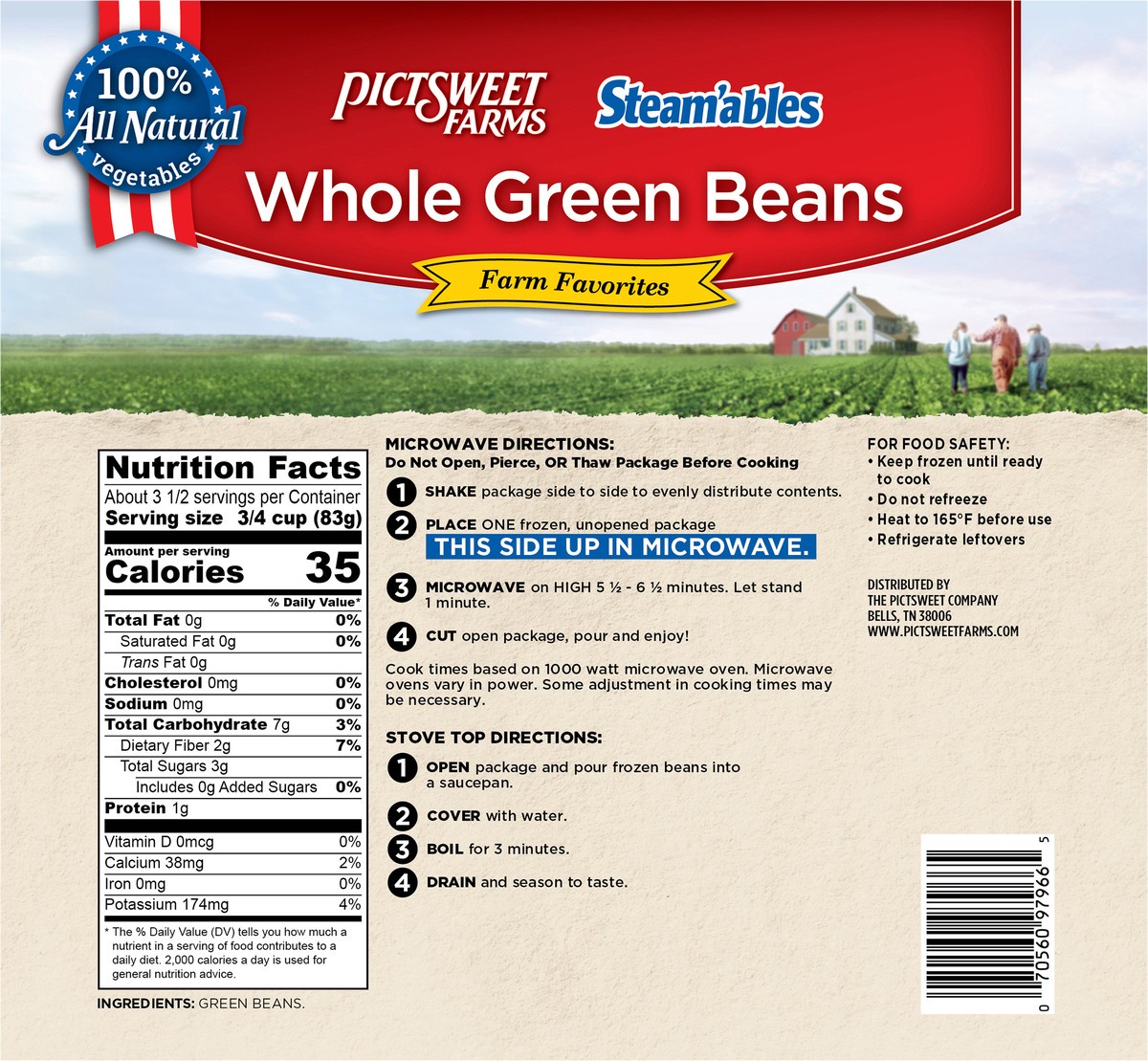 slide 2 of 7, PictSweet Green Beans, 10 oz