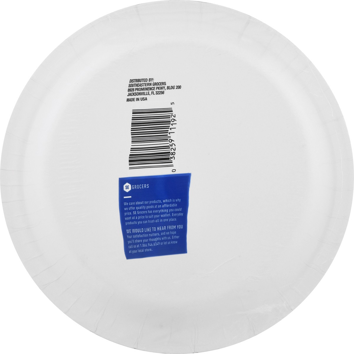 slide 2 of 8, SE Grocers Paper Plates 8.5'' Lunch Size Ultra Strong, 30 ct