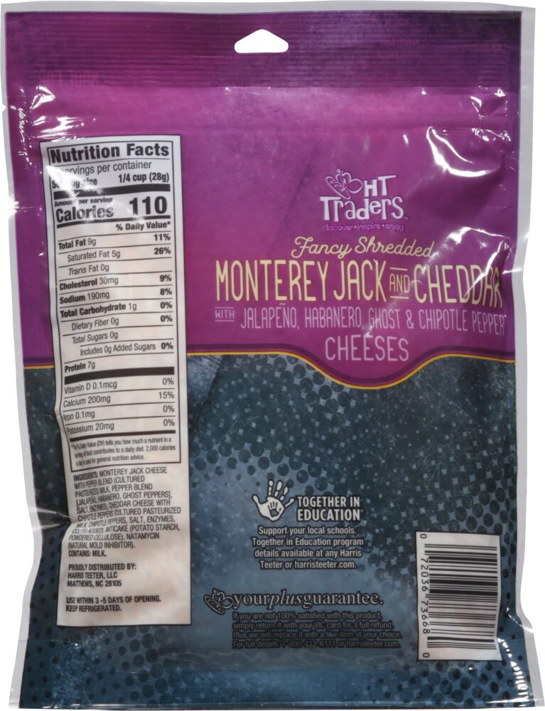 slide 2 of 2, Harris Teeter Monterey Jack & Cheddar W/ Peppers - 7 oz, 7 oz