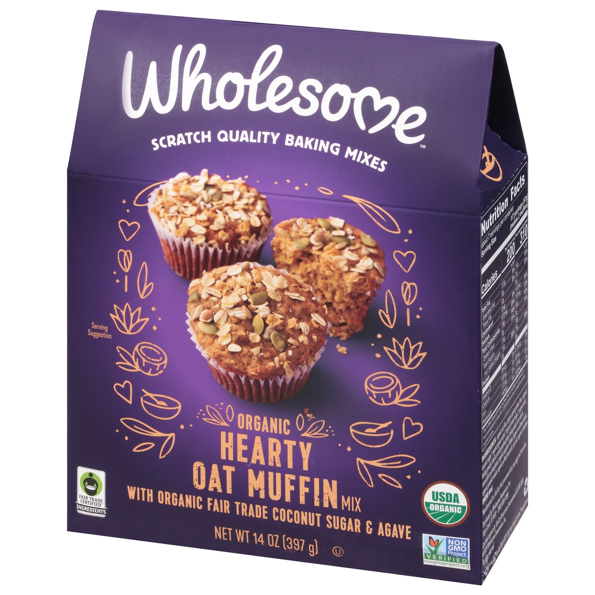 slide 13 of 14, Wholesome Hearty Oat Organic Muffin Mix 14 oz, 14 oz