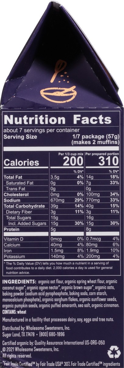 slide 6 of 14, Wholesome Hearty Oat Organic Muffin Mix 14 oz, 14 oz