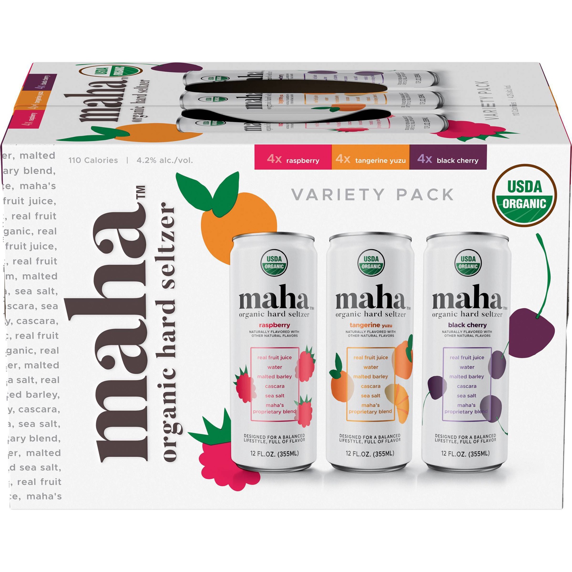 slide 1 of 7, Golden Road Maha Seltzer Maha Organic Hard Seltzer Variety Pack, 12 ct; 12 fl oz