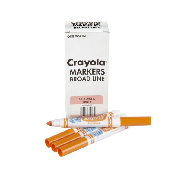 slide 3 of 4, Crayola Broad Line Markers, Orange, 12 Count Bulk Markers, 12 ct