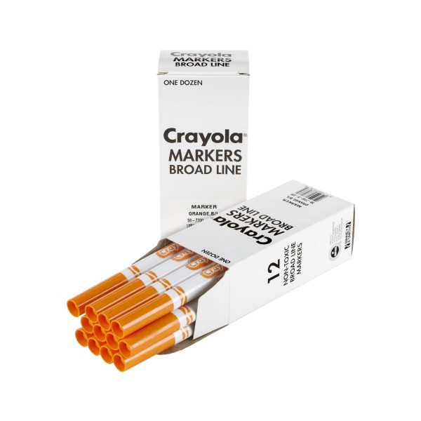 slide 2 of 4, Crayola Broad Line Markers, Orange, 12 Count Bulk Markers, 12 ct