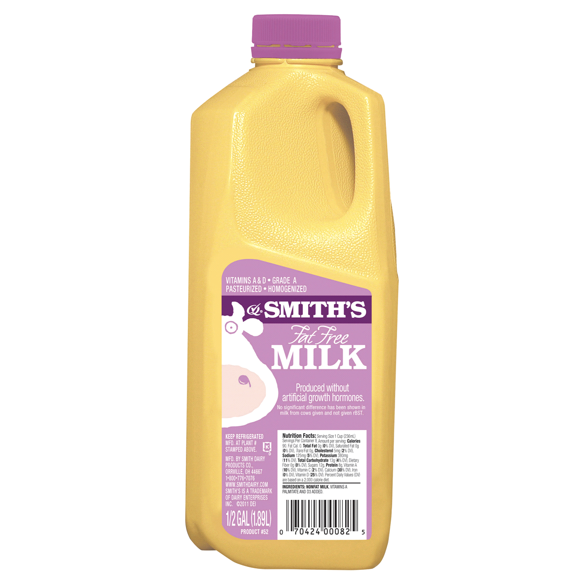 slide 1 of 1, Smith's Fat Free Super Jug Milk, 1/2 gal