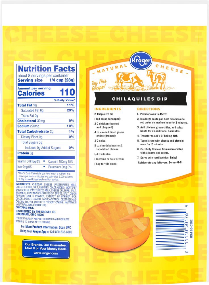 slide 2 of 2, Kroger Nacho & Taco Blend Shredded Cheese, 8 oz