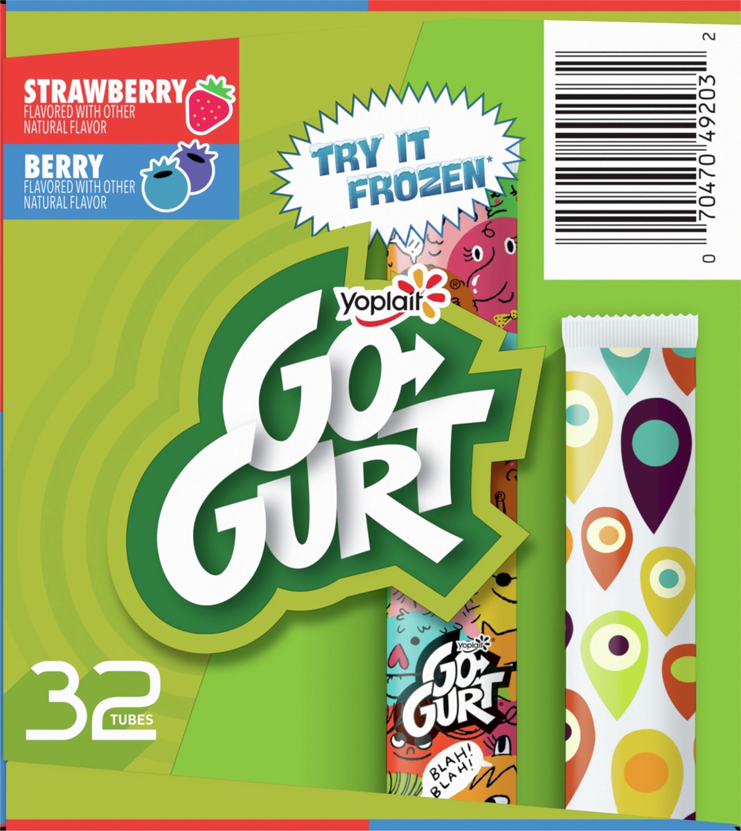 slide 7 of 9, GO-GURT Strawberry & Berry Glow in the Dark Go-Gurt Kids Yogurt Tubes 32ct, 32 ct