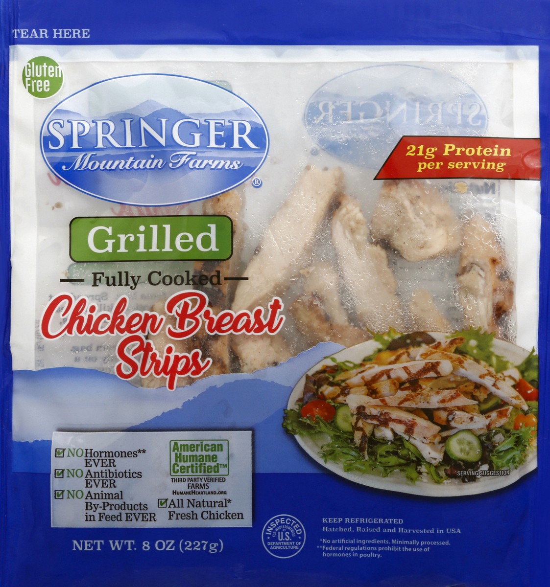 slide 3 of 9, Springer Mountain Farms Grilled Chicken Breast Strips 8 oz, 8 oz