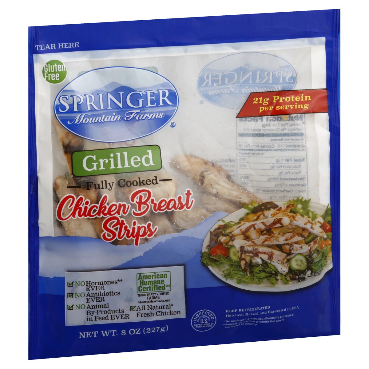 slide 7 of 9, Springer Mountain Farms Grilled Chicken Breast Strips 8 oz, 8 oz